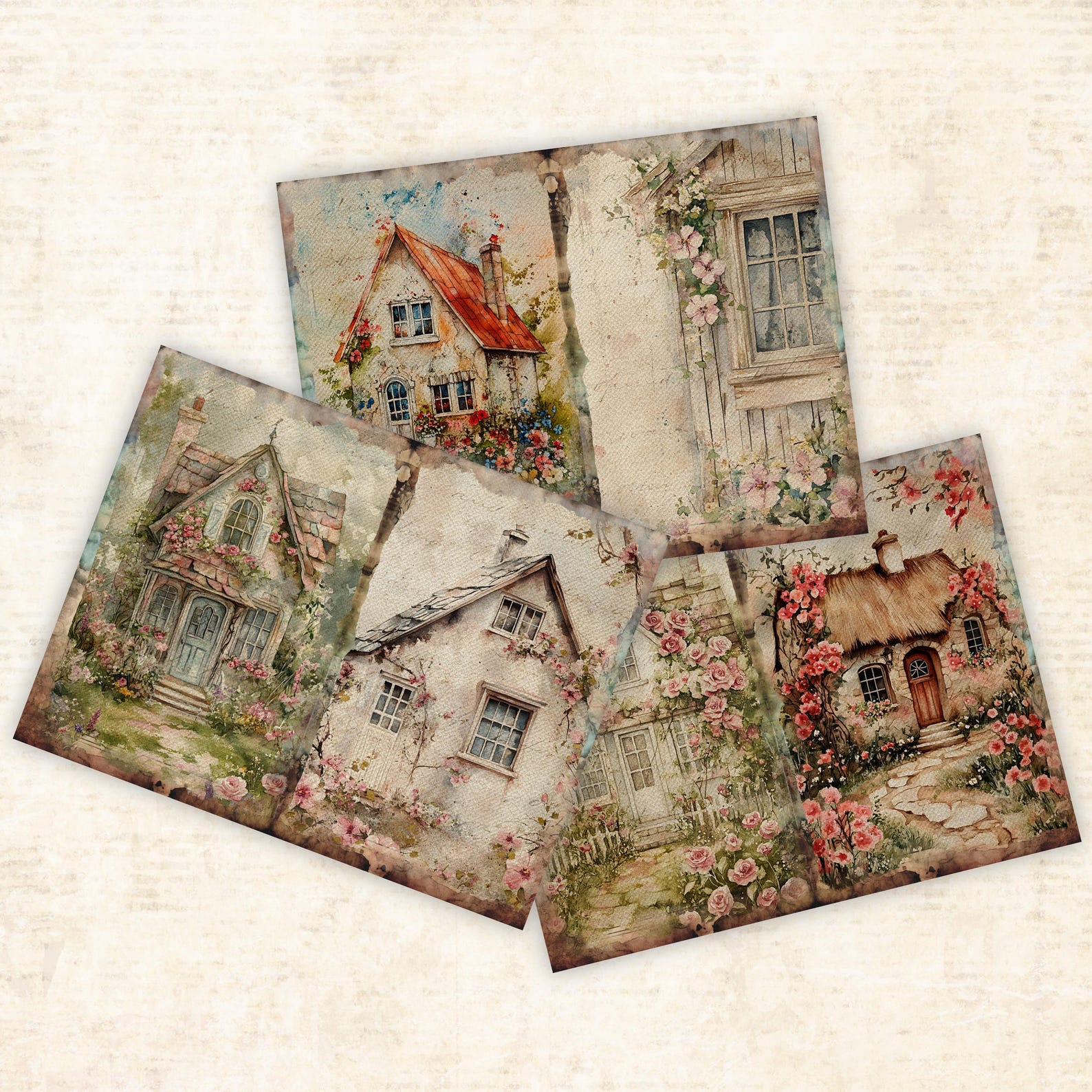 Cozy Cottage Junk Journal Printable Pages, Shabby Chic Junk Journal ...
