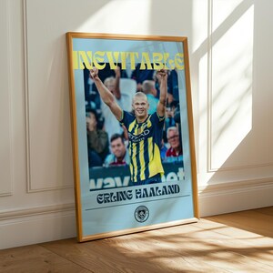 Erling Haaland-poster - onvermijdelijke spits Haaland - Manchester City-print - voetbalmuurkunst - voetbaldecor - Manchester City cadeau voor fans