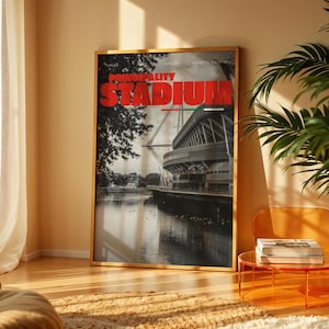 Principality Stadium Rugby Print – Cardiff Wales Wall Art, Welsh Rugby Poster, Rugby Gift for Him, Stadium Decor for Sports Fans