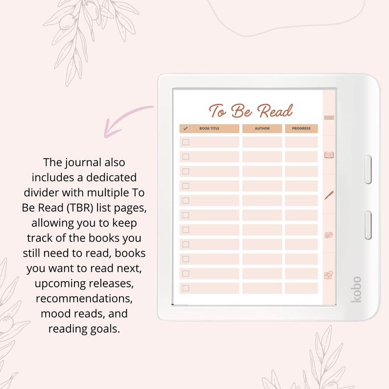Kobo Libra Colour Reading Journal Book Review Planner Book TBR Shelves Planner Pen Stylus games template puzzles notes (Digital Download) image 9