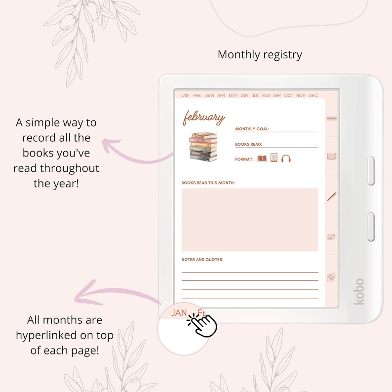Kobo Libra Colour Reading Journal Book Review Planner Book TBR Shelves Planner Pen Stylus games template puzzles notes (Digital Download) image 4