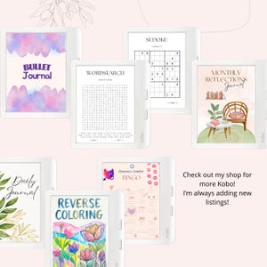 Kobo Libra Colour Reading Journal Book Review Planner Book TBR Shelves Planner Pen Stylus games template puzzles notes (Digital Download) image 11