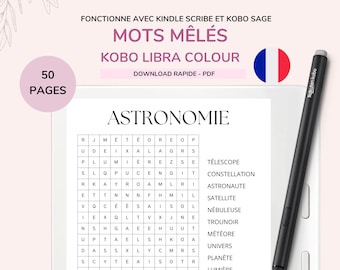 Cahier de mots mêlés en français Kobo pour Kobo Libra Color French wordsearch france Télécharger Stylus Pen