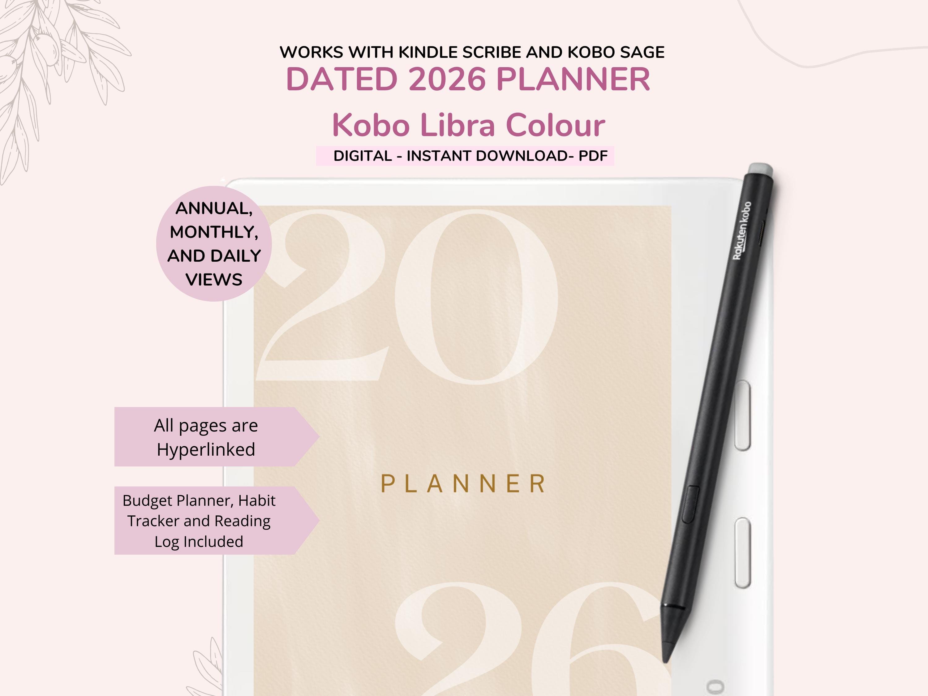 Kobo Libra Colour用2026年デジタルデイリープランナー（ダウンロード 