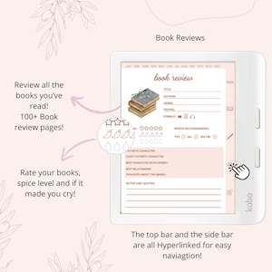 Kobo Libra Colour Reading Journal Book Review Planner Book TBR Shelves Planner Pen Stylus games template puzzles notes (Digital Download) image 6