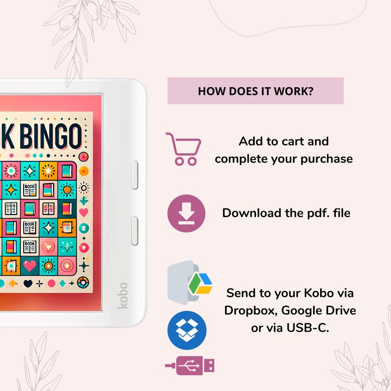 Kobo Libra Colour Book Bingo: Reading Challenge TBR Books Bookshelves ...