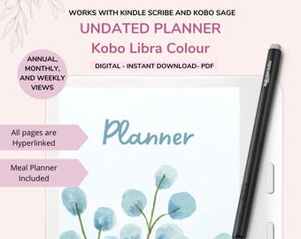 Kobo Libra Colour Planner: Undated Digital PDF (Instant Download)