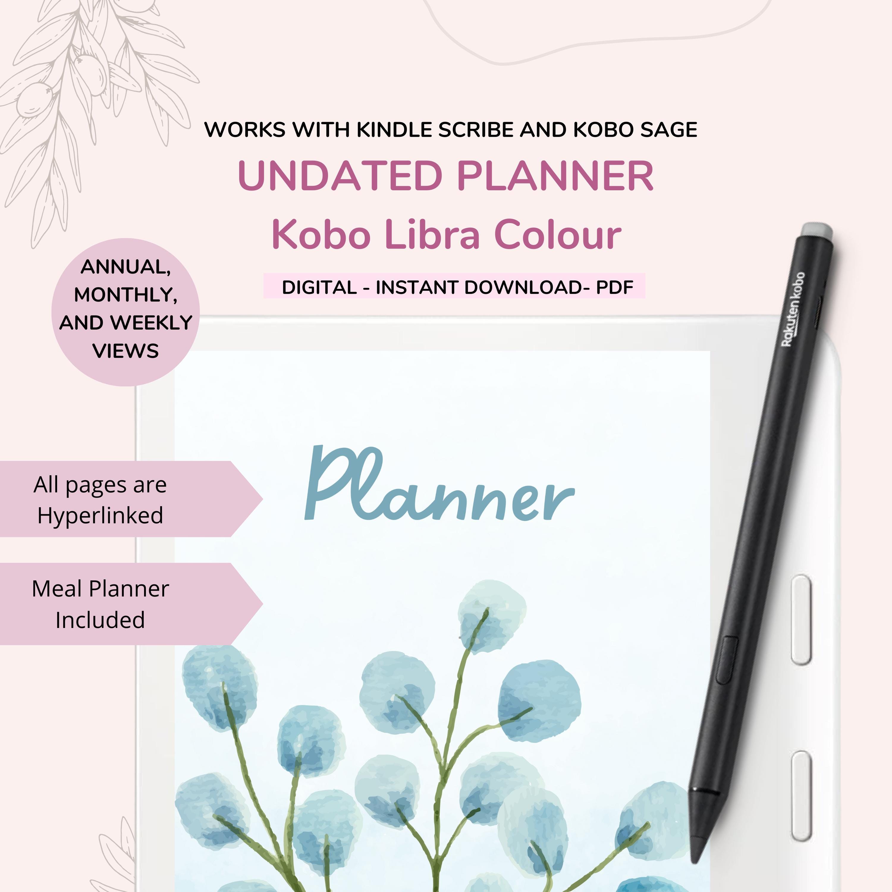 Kobo Libra Colour Planner: Undated Digital PDF (instant Download