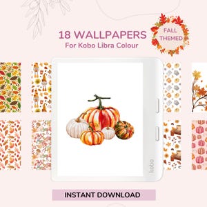 Kobo Wallpapers Kobo Libra Colour Wallpapers Fall Themed Lock Screen Background Screensavers for ereader Kobo | 18 pack wallpapers