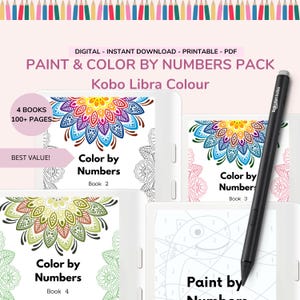 Kobo Libra Colour: Digital färgläggning med siffror-paket (digital nedladdning)