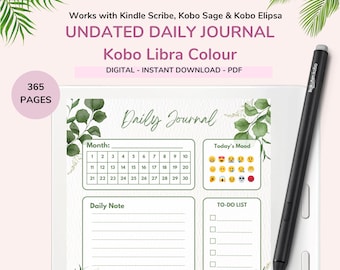 Kobo Libra Colour Daily Journal: Undated Digital Planner with Gratitude Prompts