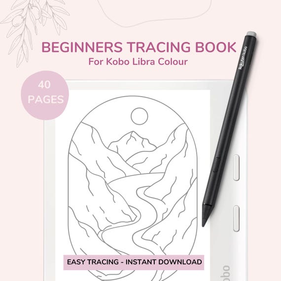 Kobo Libra Colour Tracing Book: 40 Beginner Images (PDF)