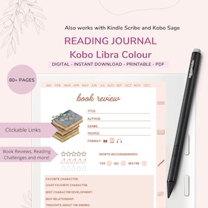 Kobo Reading Journal Planner for Kobo Libra Colour | Kobo Planner Reading Journal Kobo | Kobo Stylus Notebook Books Planner