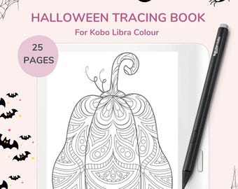 Halloween Tracing Book for Kobo Libra Colour | 25 Pages (Digital Download)