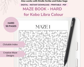 Libro di puzzle labirinto difficile per Kobo Libra Colour (modello PDF)
