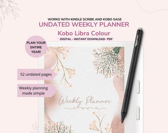 Kobo Libra Colour Weekly Planner: Minimalist Digital PDF
