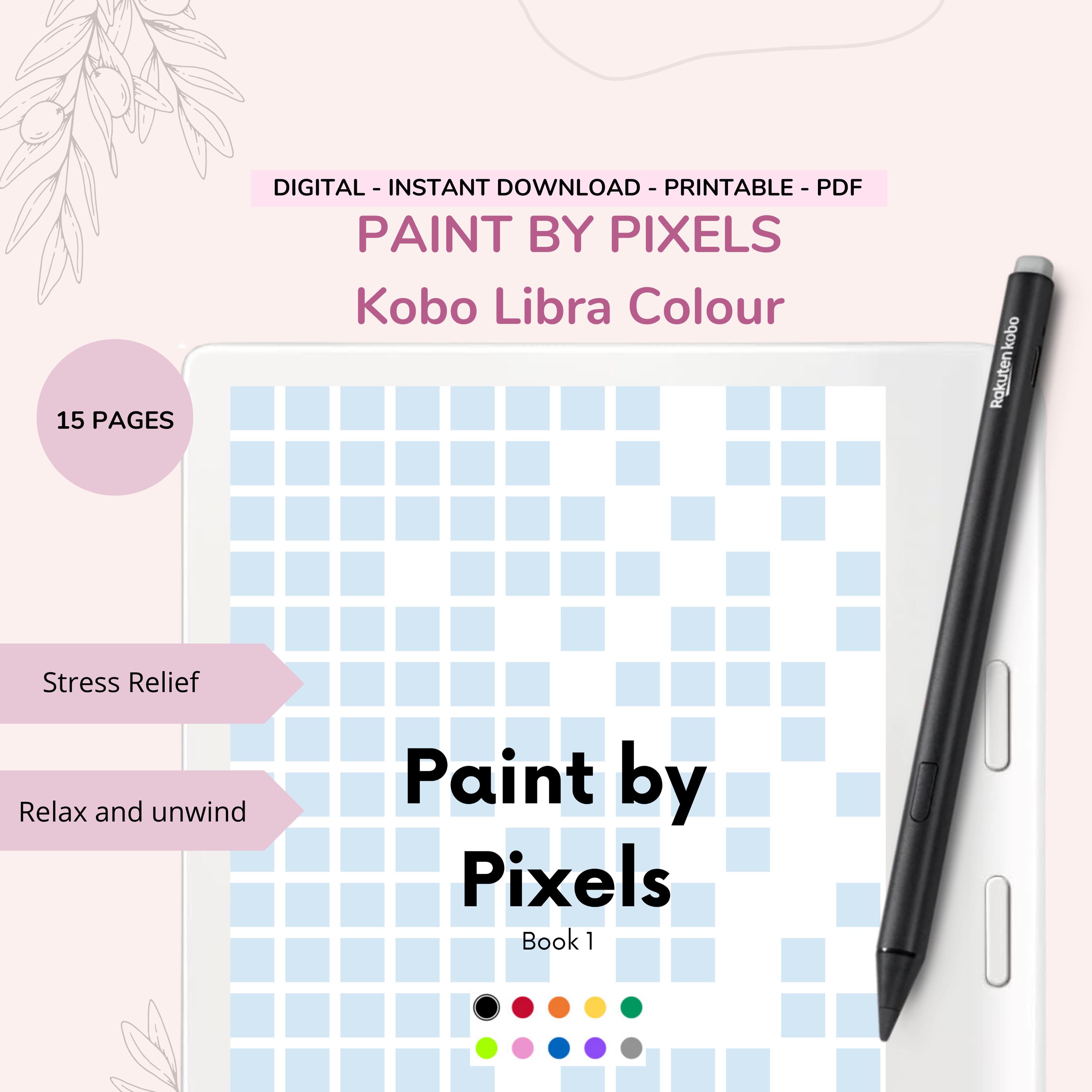 Kobo Paint by Pixels | Kobo Libra Colour Coloring Book | Kobo Games | Kobo Game for Stylus | Kobo Pen | Kobo Colouring | Kobo Planner
