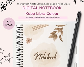 Kobo Notebook Unlined for Kobo Libra Colour Journal Notes To Do List Note Taking Pen Stylus Download Planner