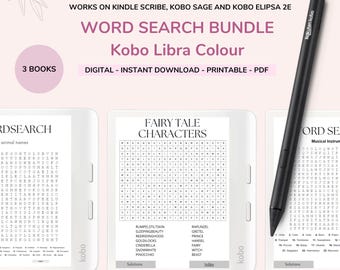 Kobo Word Search Puzzle Bundle: Libra Colour Edition (PDF)