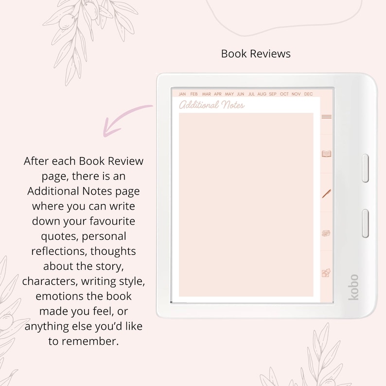 Kobo Libra Colour Reading Journal Book Review Planner Book TBR Shelves Planner Pen Stylus games template puzzles notes (Digital Download) image 7