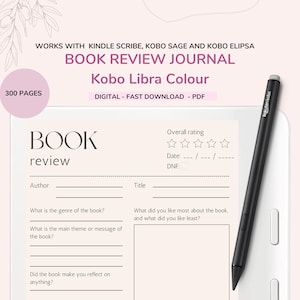 Kobo Libra Colour Book Review Journal: 300-Page Digital Reading Companion (PDF Download)