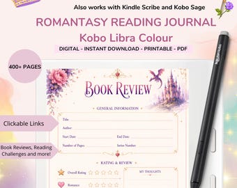Romantasy Reading Journal for Kobo Libra Colour (Digital PDF)