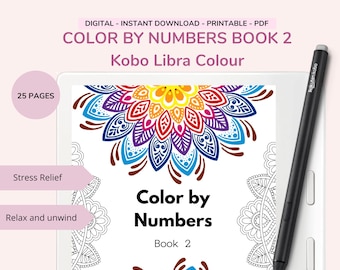 Kobo Color by Numbers Verf voor Kobo Libra Color Games Ontspan overtrekpuzzels Stylus Reading Journal Planner Elipsa Salie Coloring Coloring