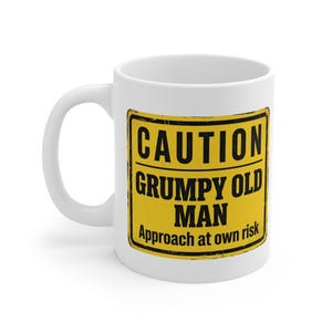 Varning Grumpy Old Man Rolig, Sarkastisk Gåva Mugg
