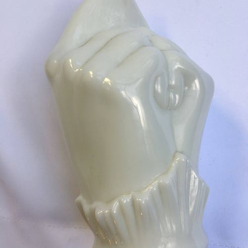 Unique Clasp Hands Glass Sculpture shops Globe for Lamp Milk glass Vintage HAND