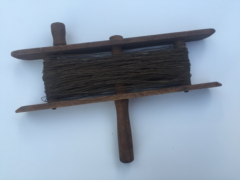 Vintage Hand Operated Yarn Thread Rope Winder Wood Spool Etsy