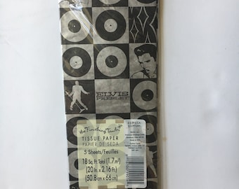 RARE Vintage ELVIS PRESLEY Tissue Paper New Old Stock Unopened Black Silver Albums Lps