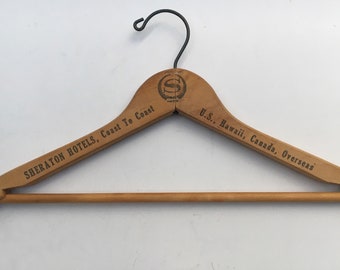 Vintage SHERATON Hotels Coast to Coast US Hawaii Canada Overseas Wooden Hanger Vintage Collectible