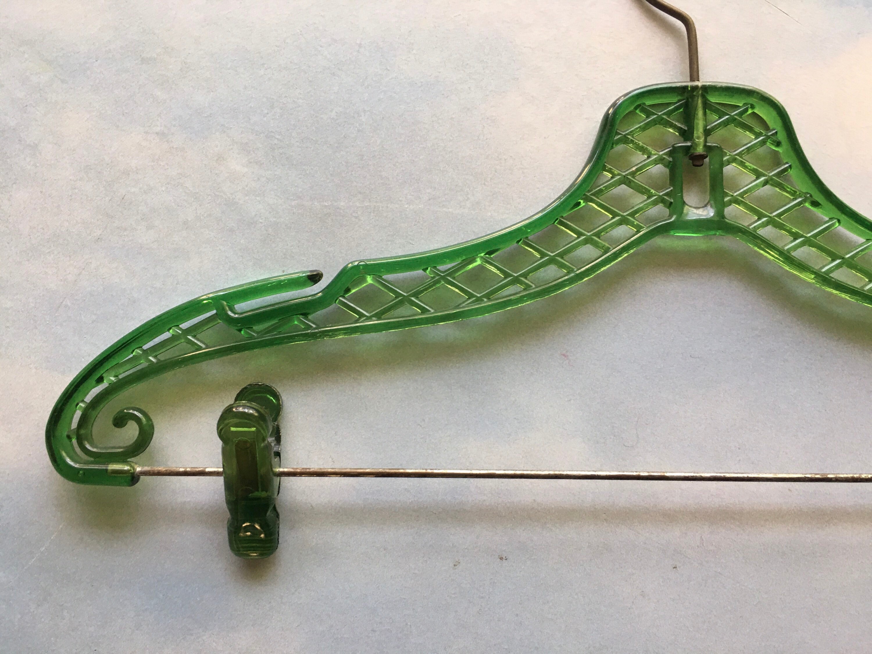 Vintage Clothes Hanger Retro Plastic Clip Hanger GREEN Lattice Etsy