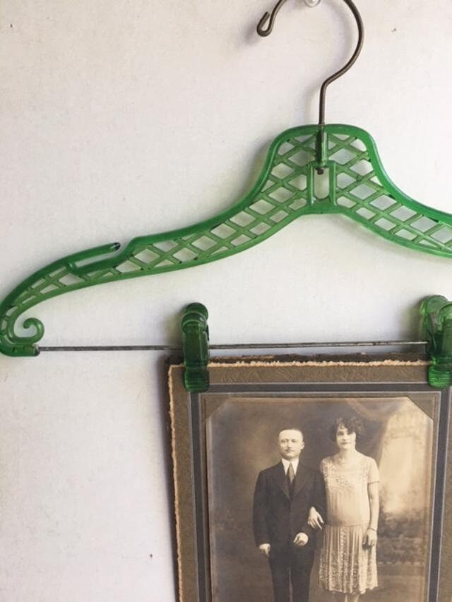 Vintage Clothes Hanger Retro Plastic Clip Hanger GREEN Lattice Etsy