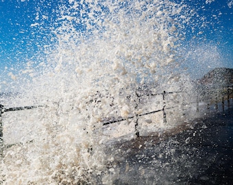 Devon Seaspray Photo: High-Resolution Coastal Seascape Art (Digital Download