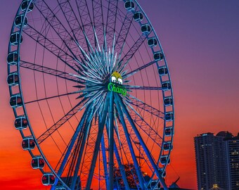 Big Wheel Lights at Night - Bangkok Photo | Digital Download