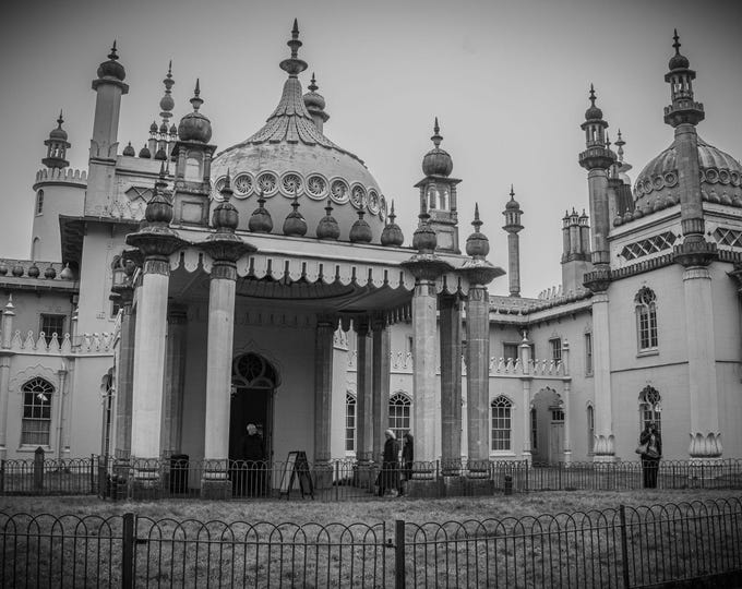 Black and White Photo – Brighton Pavilion, England – Historic Architecture Download