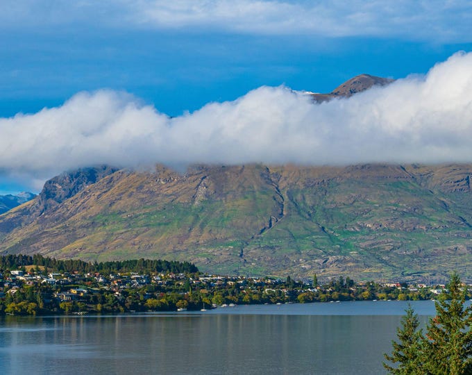 Photo Instant Download Stunning Landscape Clouds on Mountains, NZ South Island Wall Art, Traveller Gift Print, NZ Decor