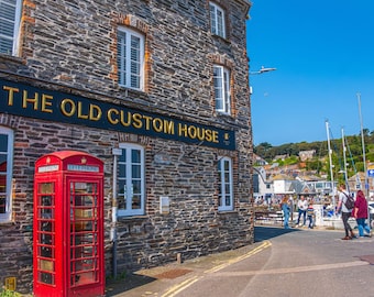 Padstow Harbour Customs House Photo, Phone Box & Yachts, Cornwall Summer Download"