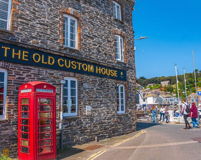 Padstow Harbour Customs House Photo, Phone Box & Yachts, Cornwall Summer Download"