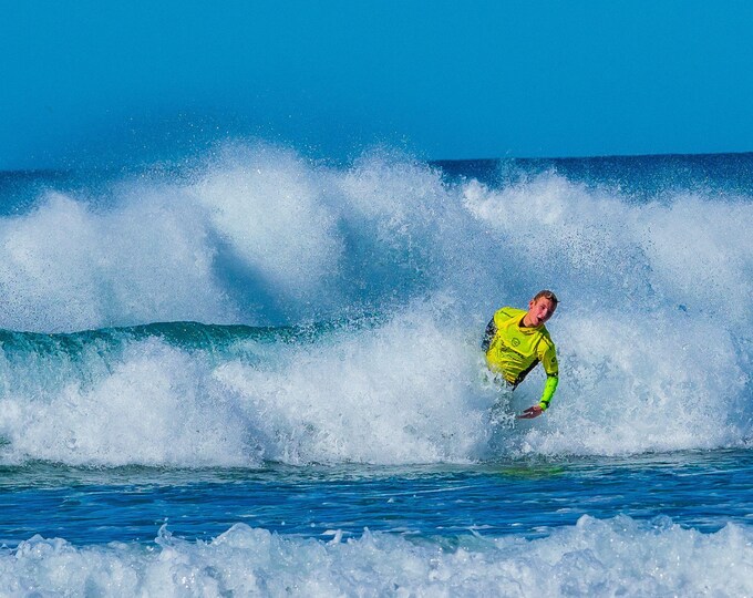 Australian Surfboarder Photo Download – Pacific Ocean Huge Waves, Azure Sea Nautical Wall Art, Surf and Travel Gift, High Res Fine Art Print