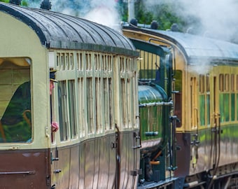 Vintage Steam Train Art Print, Railway Locomotive Poster, Nostalgic Travel Decor