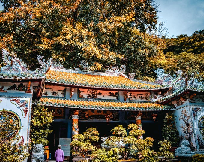 Autumn Temple in Hue, Vietnam | Scenic Travel Photography | Instant Download"