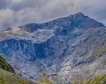 Spectacular Mountain under Dark Sky photo Download | South Island New Zealand Photography Print | NZ Landscape Wall Art, High Res Fine Art