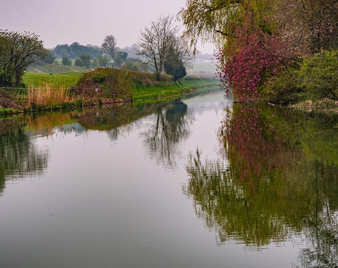 Instant Download Photo Autumn Colours English Canal Hungerford, Water Country landscape High Res Fine Art Country Decor Print