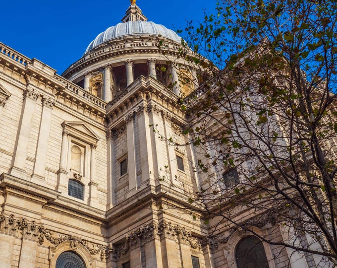 Instant Download photo Winter St Paul’s Cathedral Photo London Clear Blue sky Religious Art Gift High Res Fine Artwork London Skyline