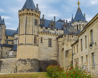 Medieval  Castle Photo – Saumur, France – Summer Image Download
