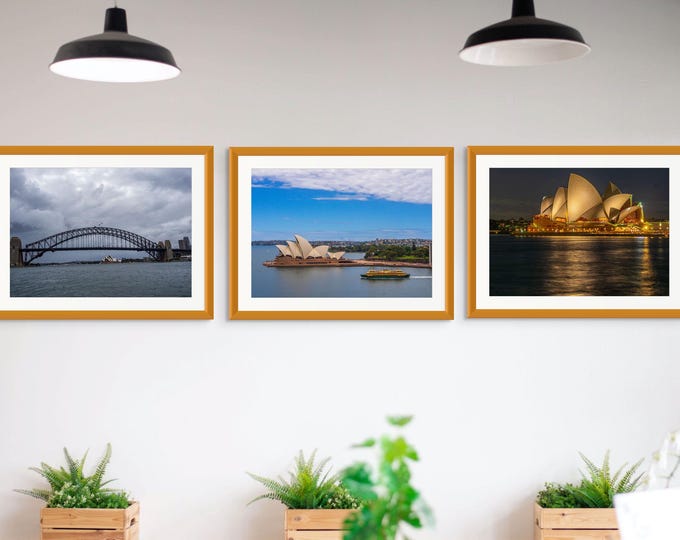 Sydney Opera House, Harbour Bridge and Ferry Photos • Set of 3 Digital Downloads