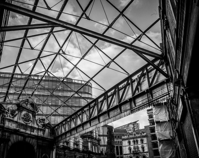 Black and White London Photography Fine Art Architectural Print Urban Cityscape Modern Abstract Wall Decor Digital Download Printable London