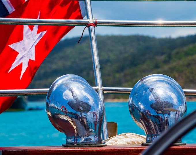 Yacht in Whitsunday Islands Australia Photo Download, Aussie Cruise Art, Marine Wall Decor Gift and High Res Sailor Fine Art